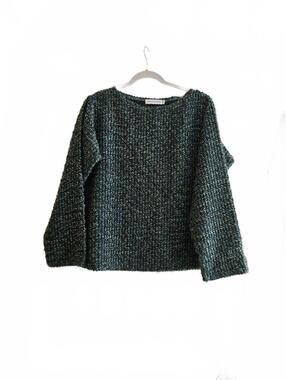Cut Loose Women's Chunky Textured Green and Teal Knit Sweater Size M Lagenlook